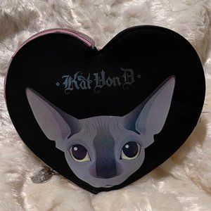 Kat Von D Too Faced Heart Shaped Zippered Bag